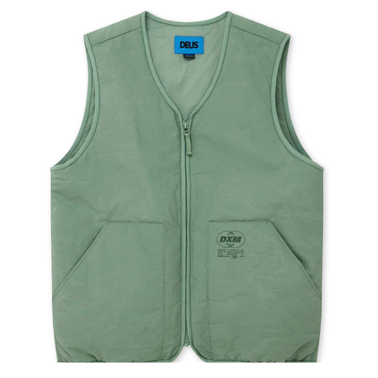 DEUS EX MACHINA || HIRO PADDED VEST LODEN FROST GREEN