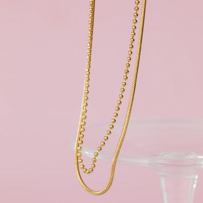 LUAMAYA || DUO BEADS NECKLACE GOLD