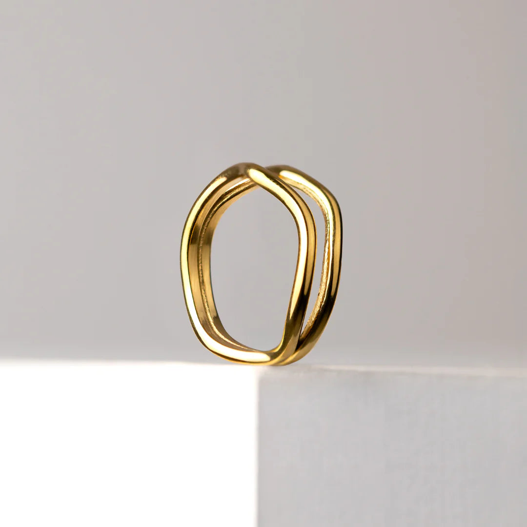 LUAMAYA || DOUBLE WAVE RING GOLD