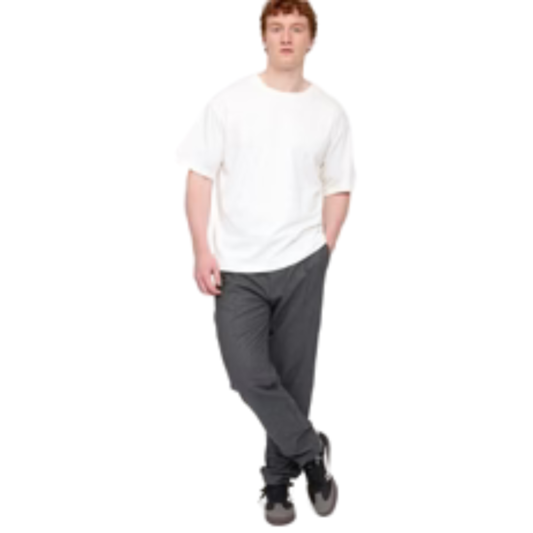 MAZINE || TAPERED FLANNEL PANTS ANTHRACITE MEL.