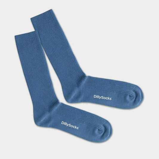 DILLYSOCKS || RIBBED STEEL BLUE