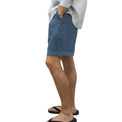 ECOALF || MUSYALF LINEN SHORTS GREEN SHADOW