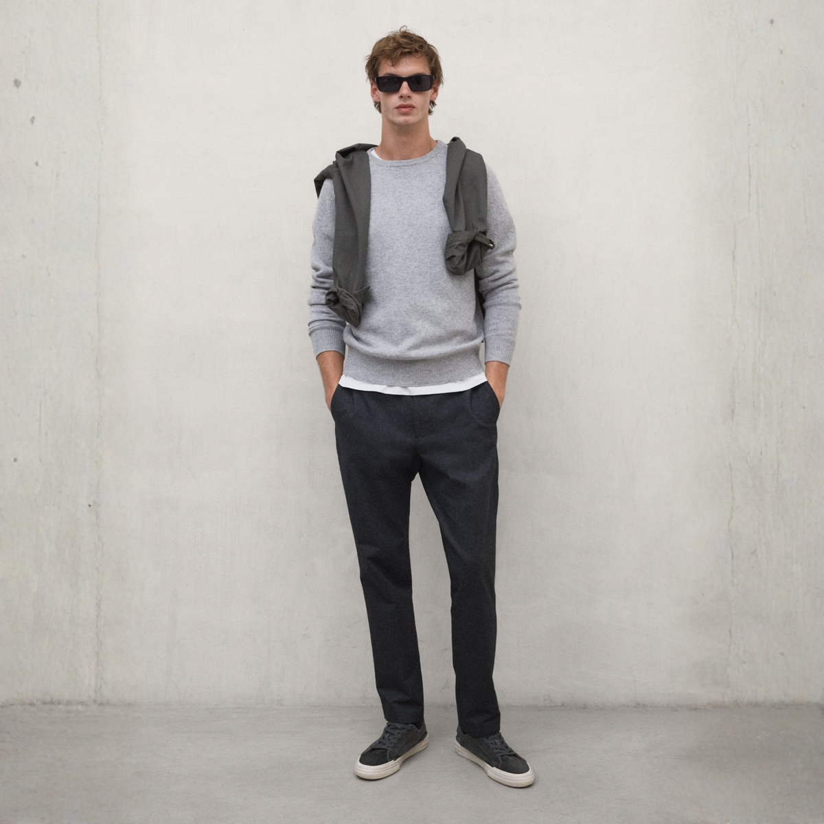 ECOALF || BAFI COTTON PANTS MAN DARK GREY MELANGE