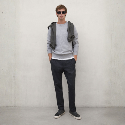 ECOALF || BAFI COTTON PANTS MAN DARK GREY MELANGE