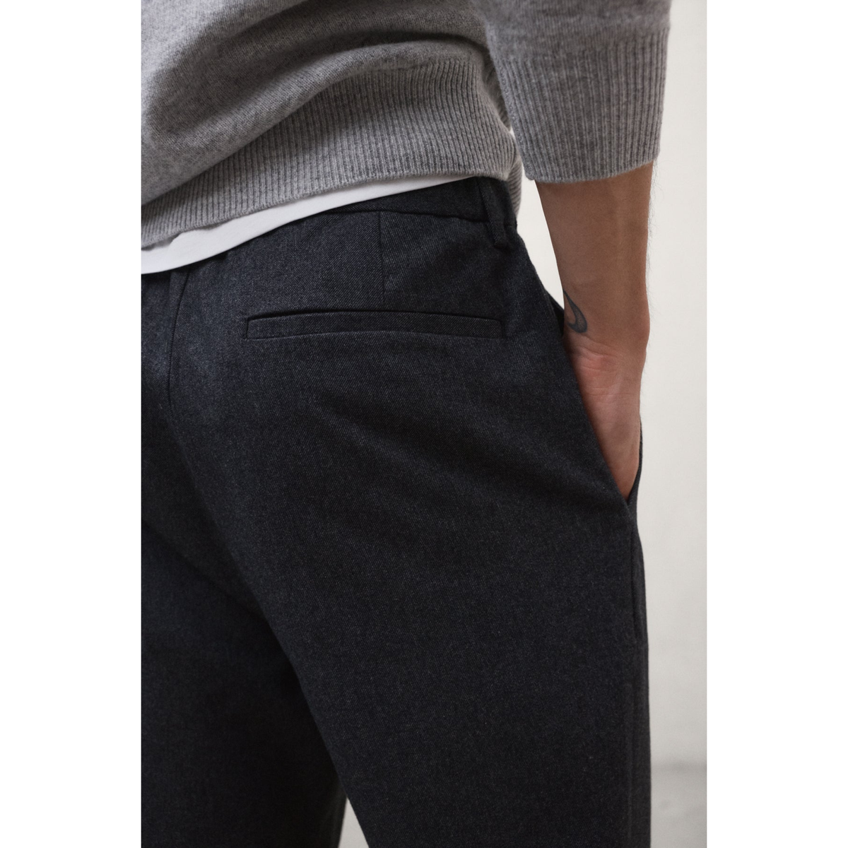 ECOALF || BAFI COTTON PANTS MAN DARK GREY MELANGE