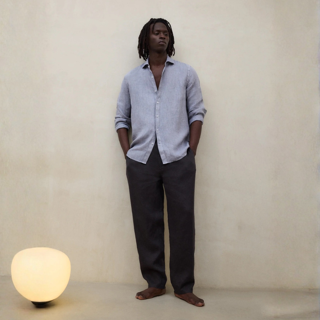 ECOALF || ETHIWIN LINEN PANTS MAN ASPHALT