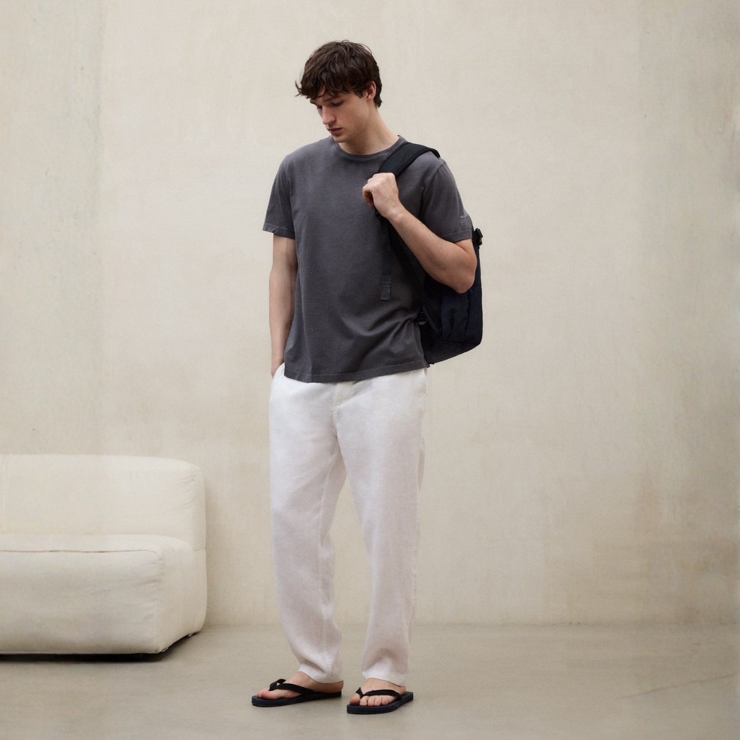 ECOALF || ETHIWIN LINEN PANTS MAN WHITE