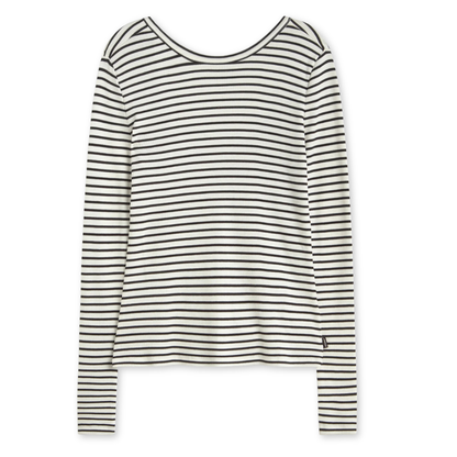 ECOALF || FARO LONG SLEEVE T-SHIRT WHITE BLACK STRIPE