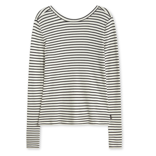 ECOALF || FARO LONG SLEEVE T-SHIRT WHITE BLACK STRIPE