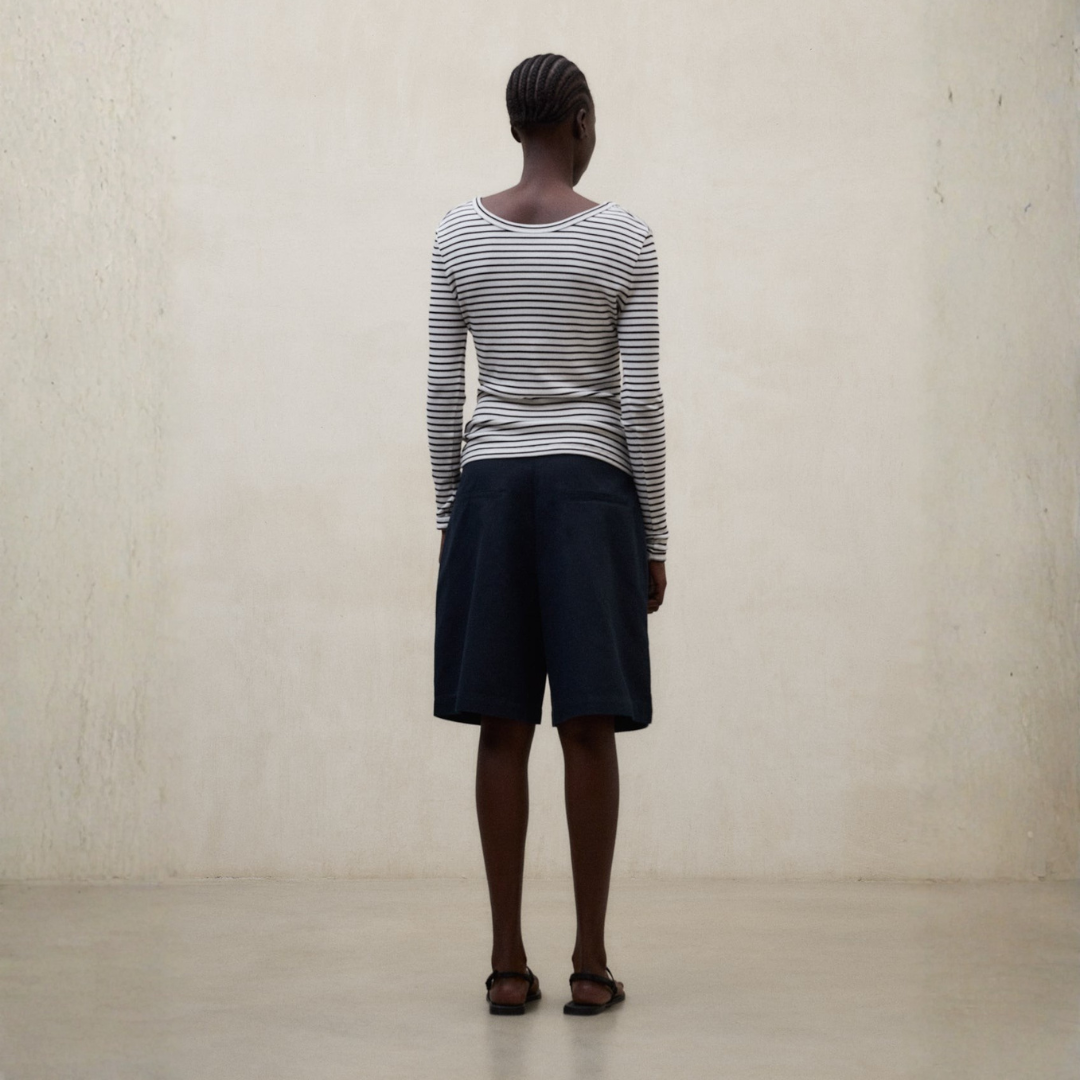 ECOALF || FARO LONG SLEEVE T-SHIRT WHITE BLACK STRIPE