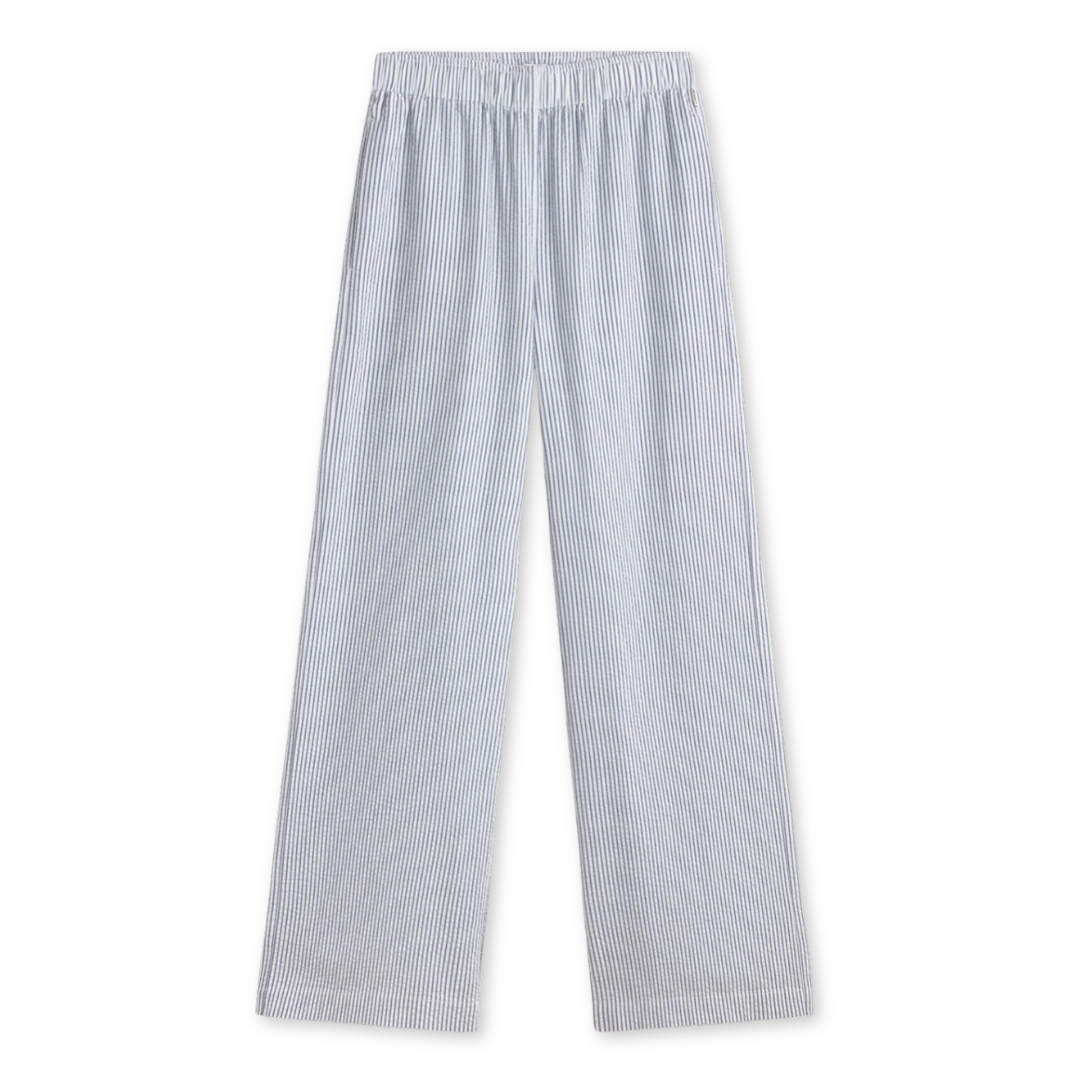 ECOALF || MOSS PANTS WOMAN ECRU BLUE STRIPS