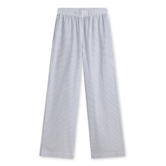 ECOALF || MOSS PANTS WOMAN ECRU BLUE STRIPS