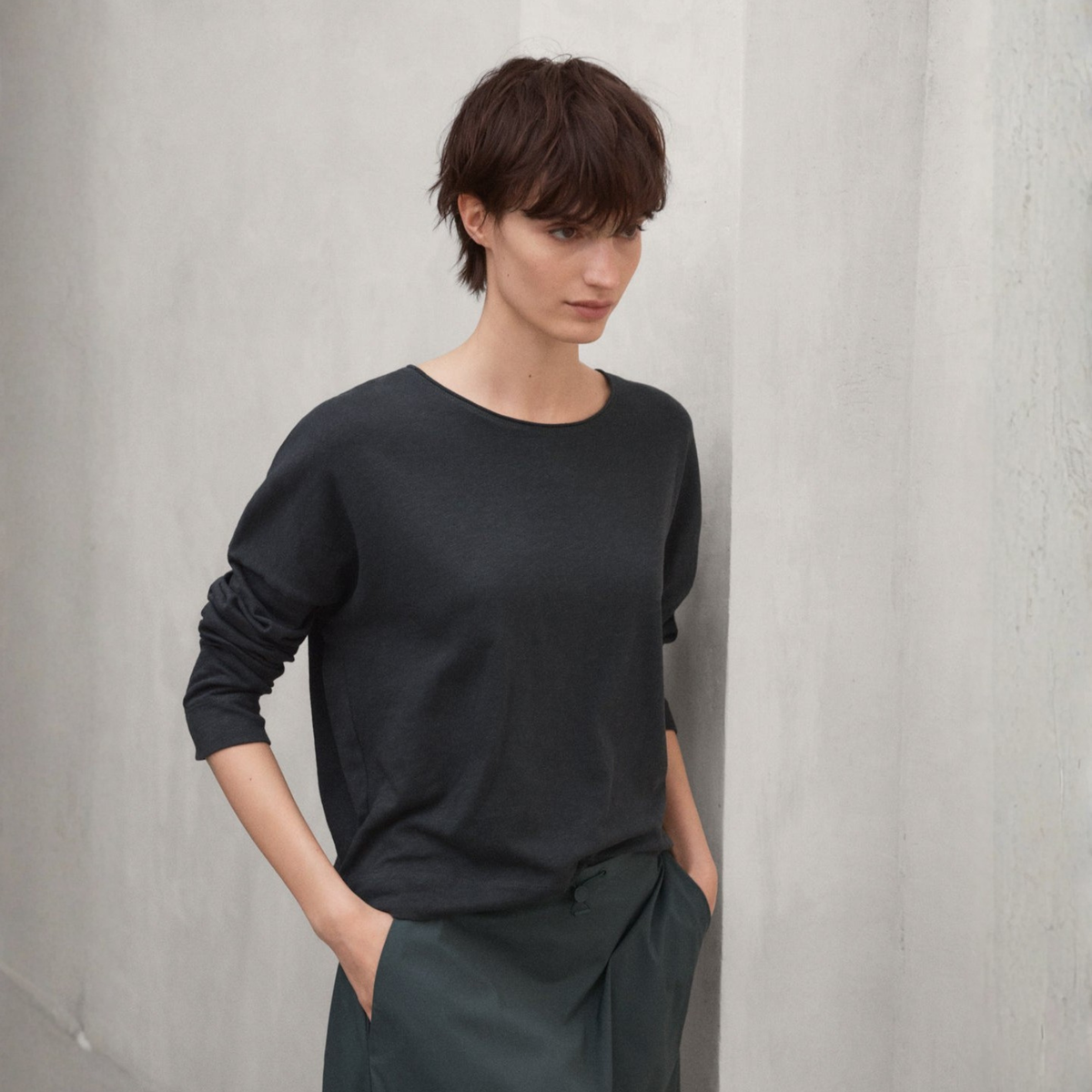 ECOALF || VERONE T-SHIRT WOMAN CHARCOAL KHAKI