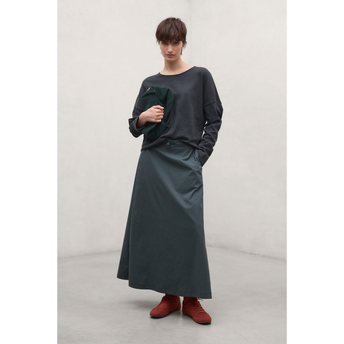 ECOALF || VERONE T-SHIRT WOMAN CHARCOAL KHAKI