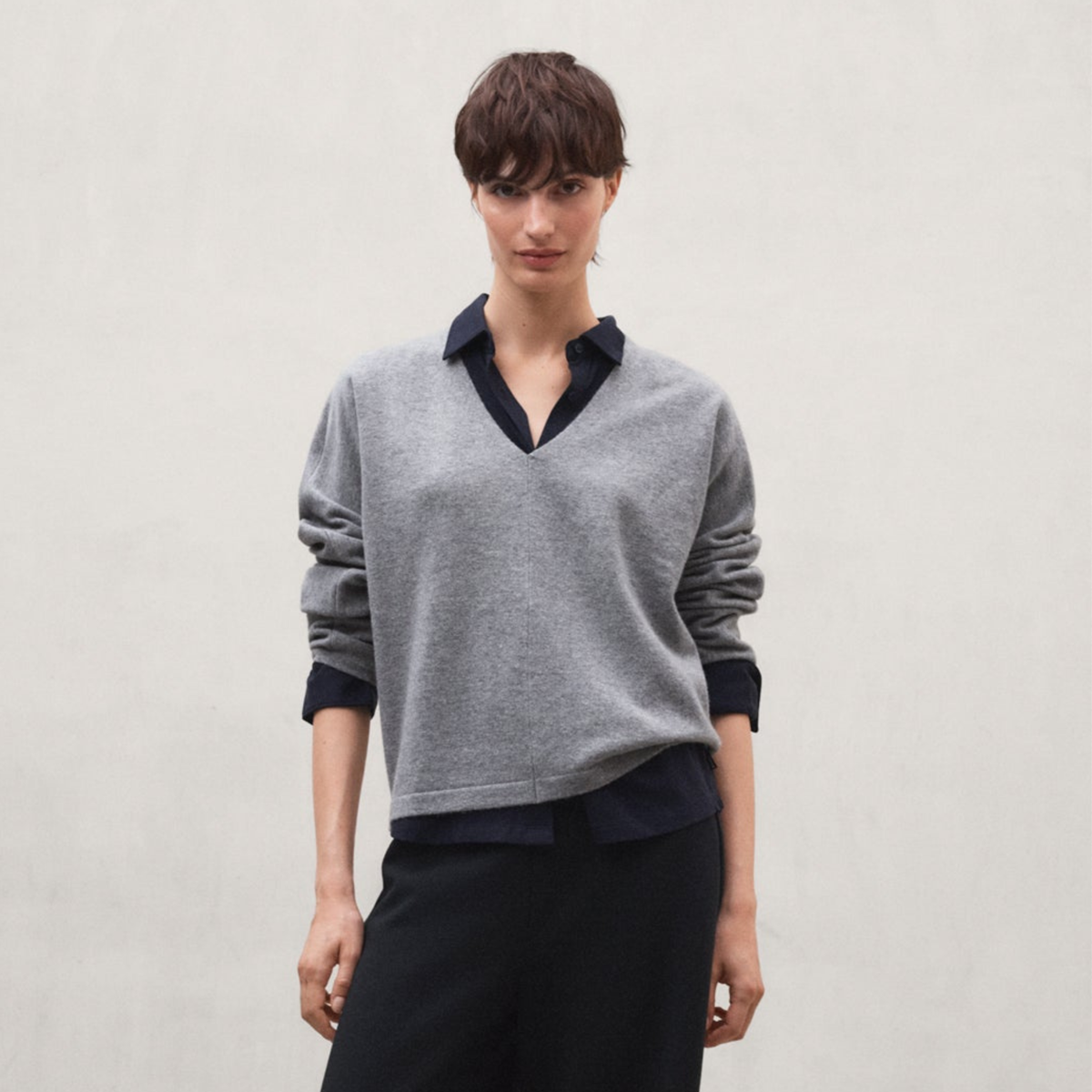 ECOALF || YEBES KNIT WOMAN MEDIUM GREY MELANGE