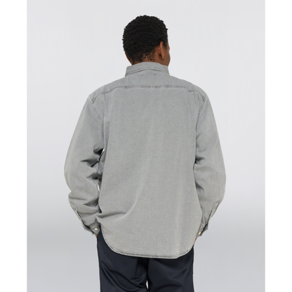 EDWIN || ARLO SHIRT LS BLACK HEAVY BLEACH WASH