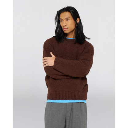 EDWIN || DUN TEXTURED SWEATER RUM RAISIN GARMENT WASHED