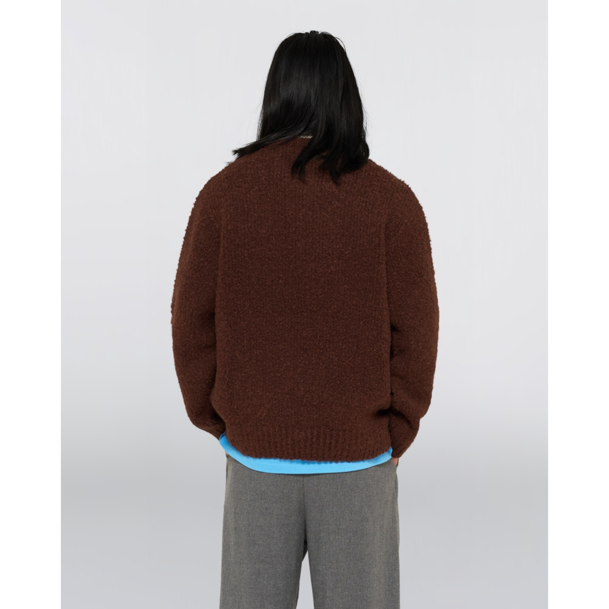 EDWIN || DUN TEXTURED SWEATER RUM RAISIN GARMENT WASHED