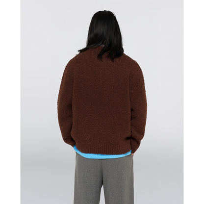 EDWIN || DUN TEXTURED SWEATER RUM RAISIN GARMENT WASHED