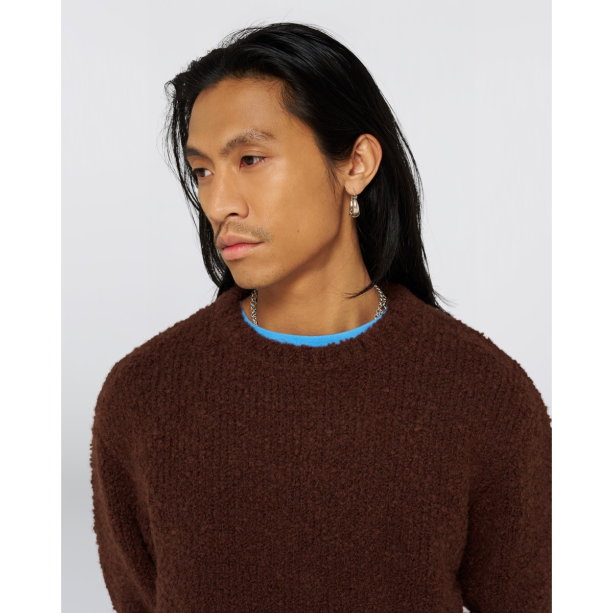 EDWIN || DUN TEXTURED SWEATER RUM RAISIN GARMENT WASHED