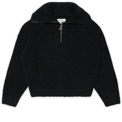 EDWIN || W' NEVA SWEATER BLACK GARMENT WASHED