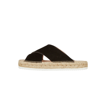 ESPADRIJ || CROISETTE VELOUR LOW NOIR