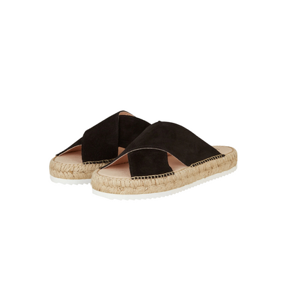 ESPADRIJ || CROISETTE VELOUR LOW NOIR