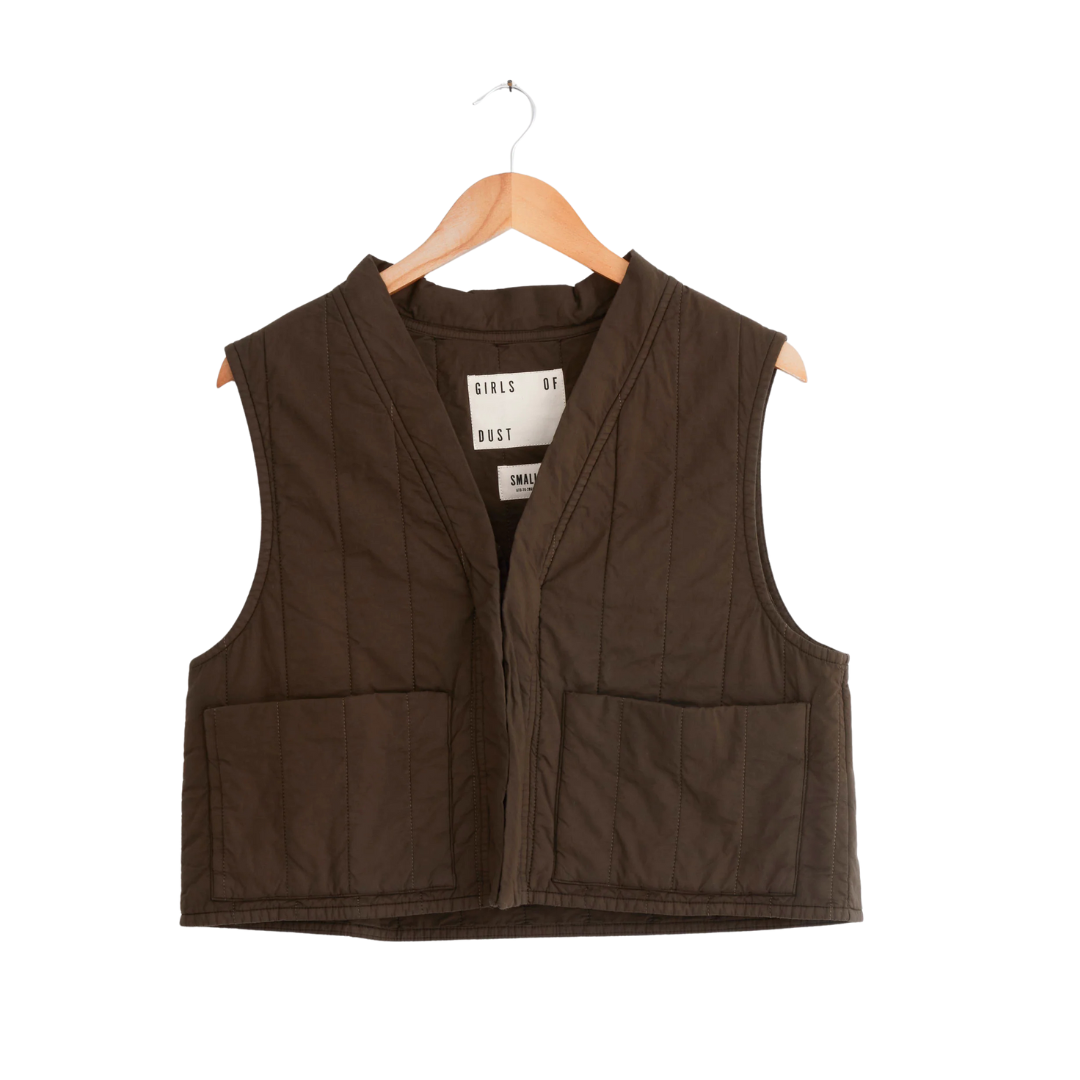 GIRLS OF DUST || CORK VEST JAVA BROWN