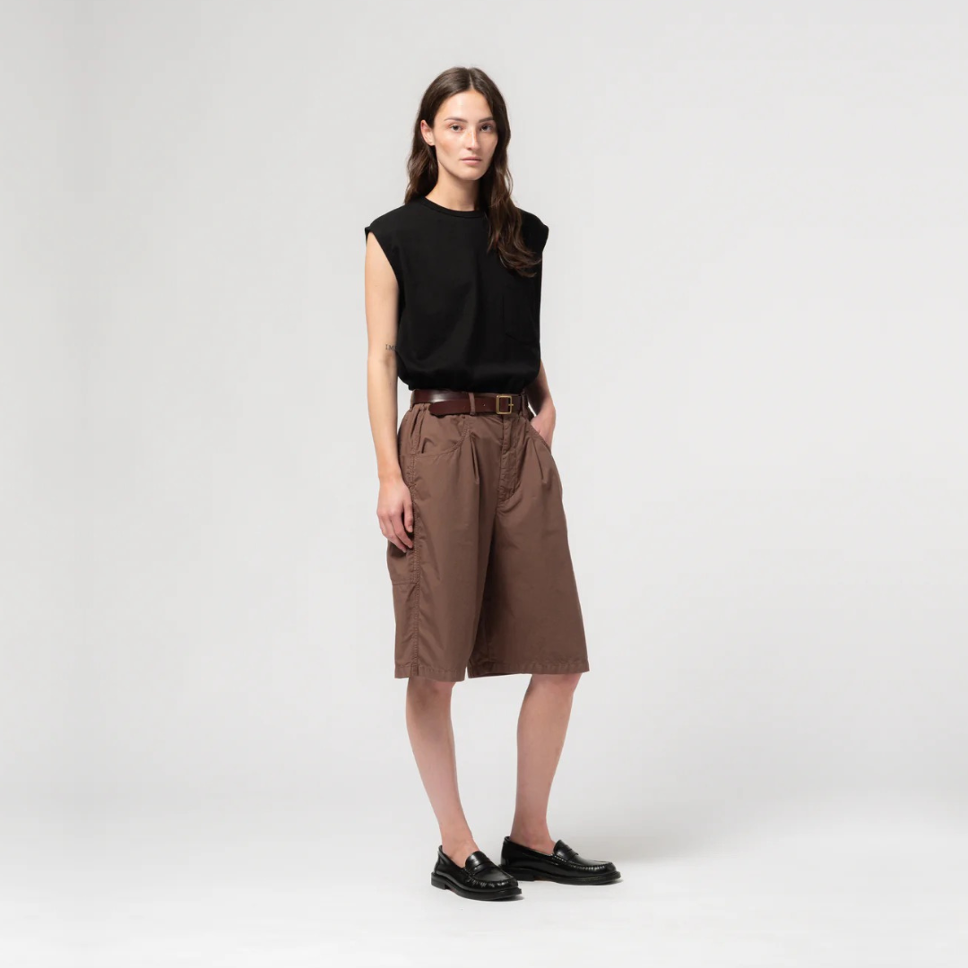 GIRLS OF DUST || LOOSE FIT BERMUDA WITH DRAWSTRING AZTEK BROWN