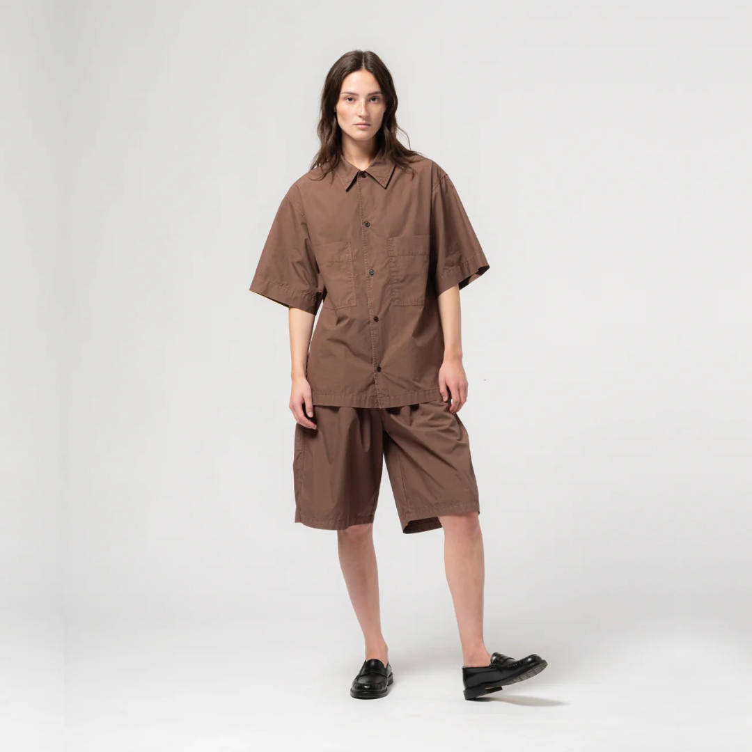 GIRLS OF DUST || LOOSE FIT BERMUDA WITH DRAWSTRING AZTEK BROWN
