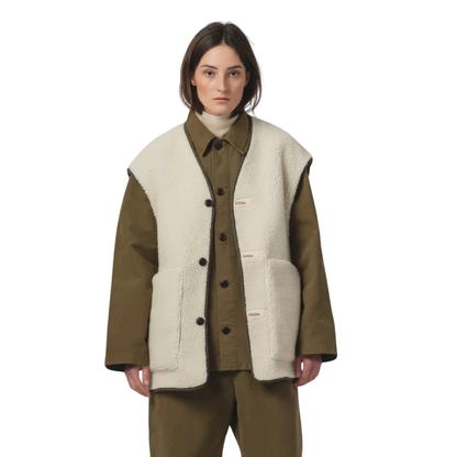 GIRLS OF DUST || RIDGE VEST Fossil Green/Off White