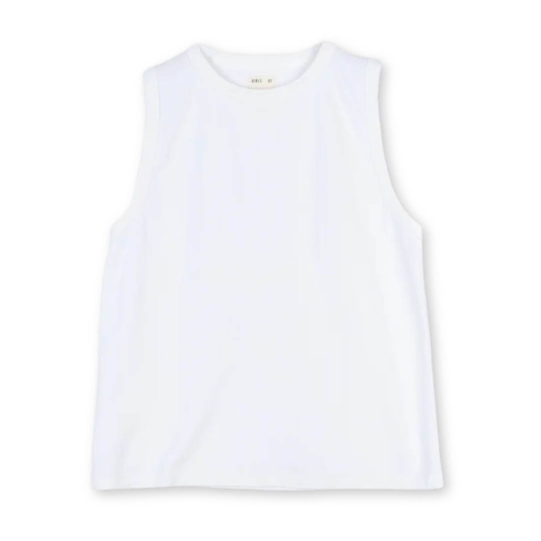 GIRLS OF DUST || JOHNNY SLEEVELESS TANKTOP WHITE