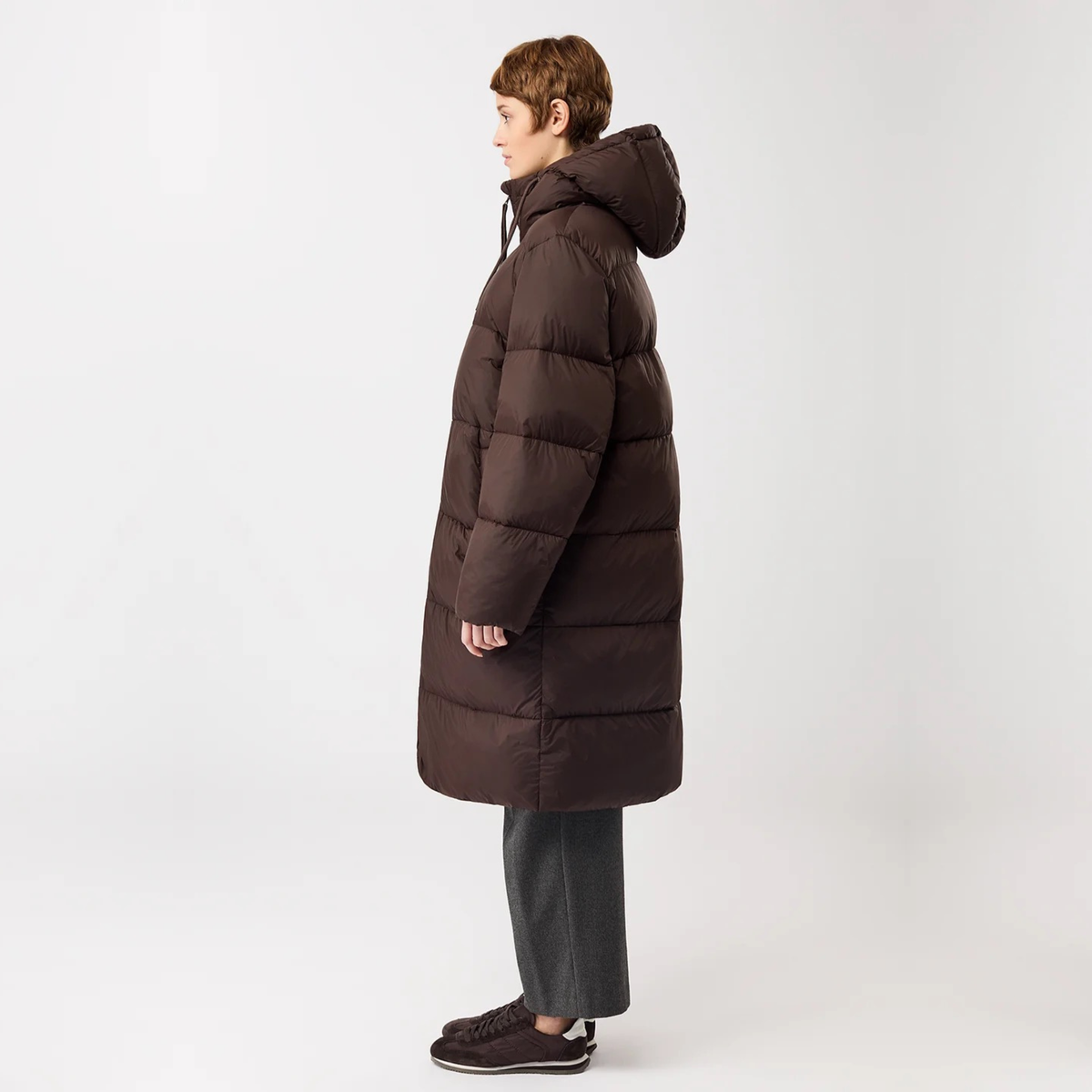LANGER CHEN || LGHTWEIGHT MANTEL GESTEPPT COFFEE