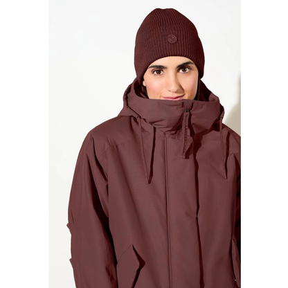 LANGER CHEN || WATTIERTER  KURZPARKA BURGUNDY