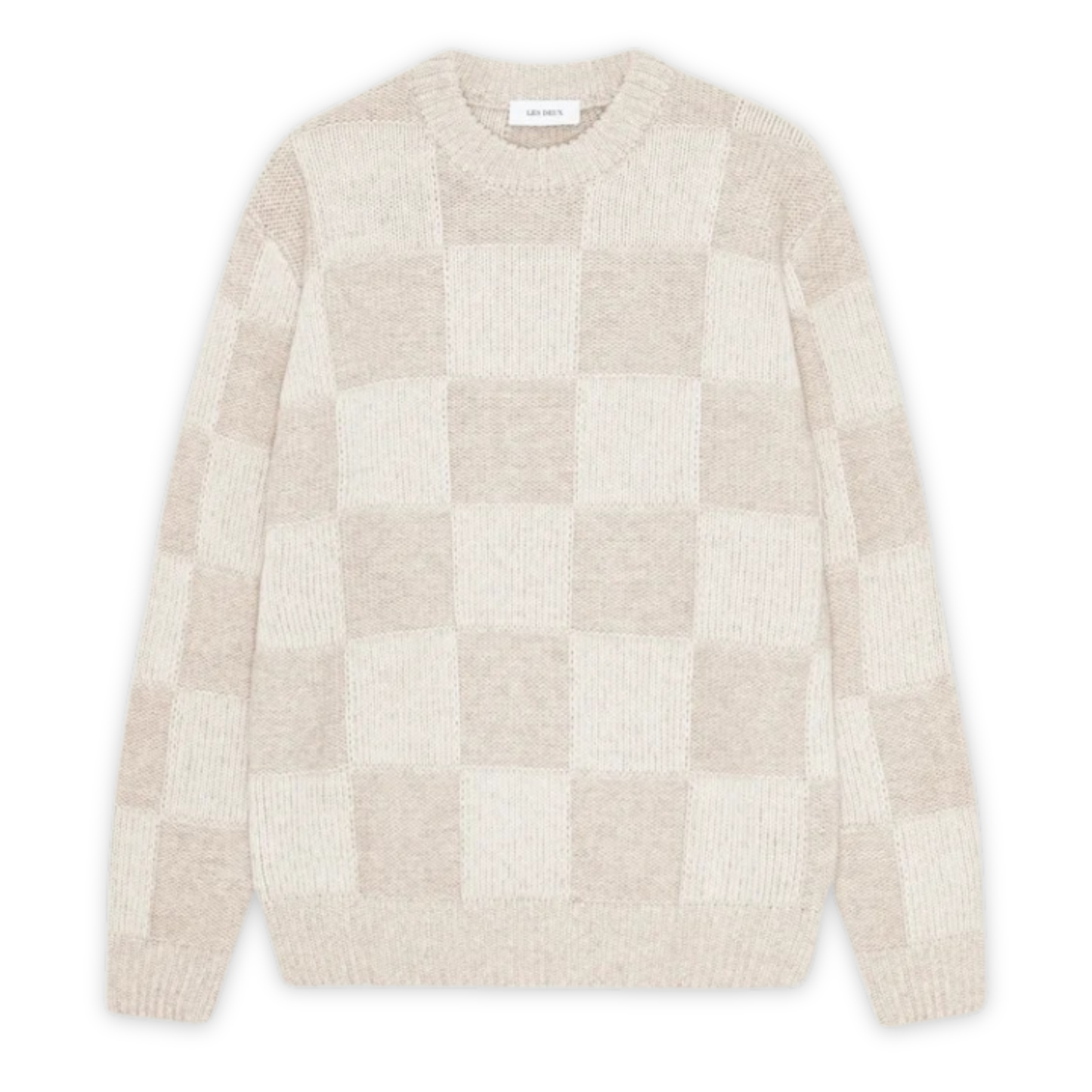 LES DEUX || CHECK KNIT EGGNOG WHITE MEN