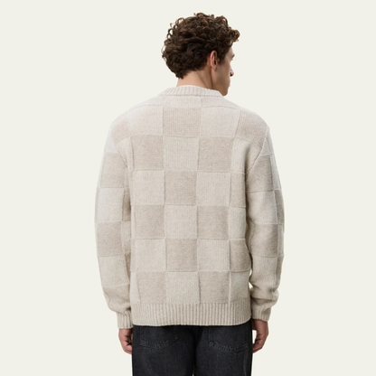 LES DEUX || CHECK KNIT EGGNOG WHITE MEN