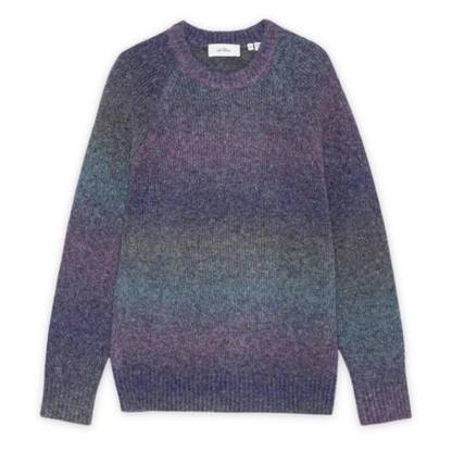 LES DEUX || GRADIENT ROUNDNECK KNIT SPICED PLUM PURPLE MEN