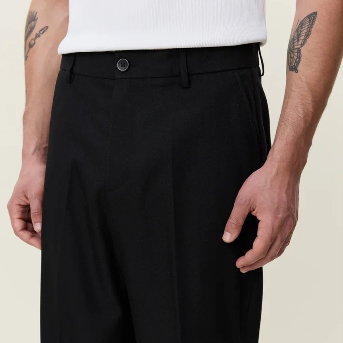 LES DEUX || MEN BRUSHED TWILL TAILORED PANTS