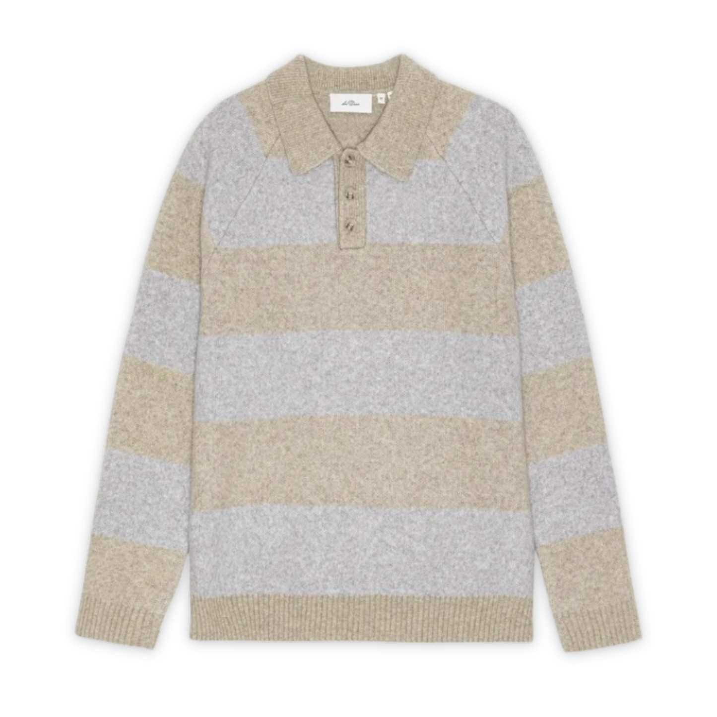 LES DEUX || STRIPED MELANGE KNITTED POLO