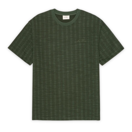 LES DEUX || STRIPE JACQUARD T-SHIRT ROSIN GREEN MEN