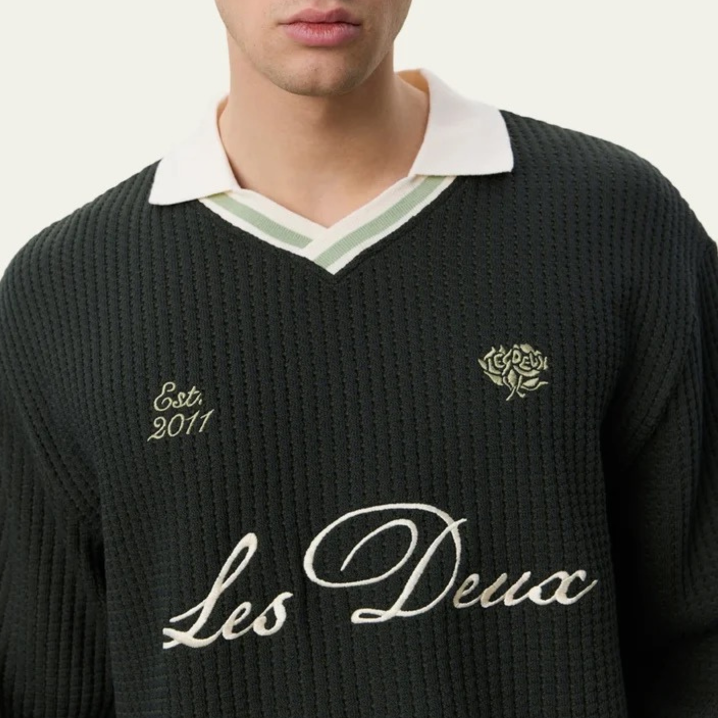 LES DEUX || WAFFLE LS FOOTBALL JERSEY ROSIN GREEN