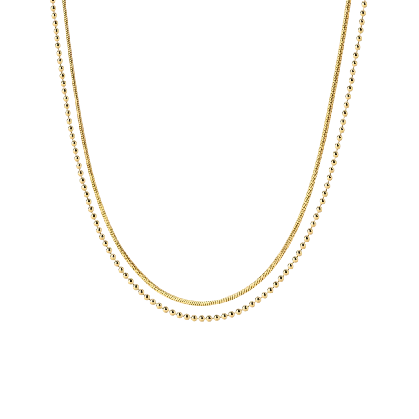 LUAMAYA || DUO BEADS NECKLACE GOLD