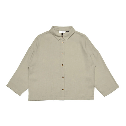 MAZINE II 3/4 SLEEVE LINEN SHIRT SEAGRASS