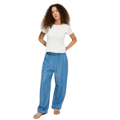 MAZINE II DENIM PARACHUTE PANTS DARK BLUE WASH