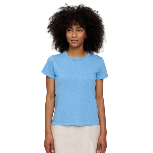 MAZINE II LINEN MIX BASIC T AZUR