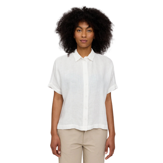 MAZINE II SHORT SLEEVE LINEN SHIRT BRIGHT WHITE