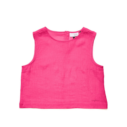 MAZINE || SLEEVELESS LINEN TOP FUCHSIA