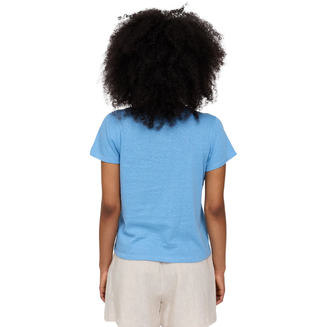 MAZINE II LINEN MIX BASIC T AZUR