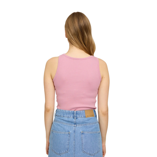 MAZINE II RIBBED TANK TOP POWDER ROSE
