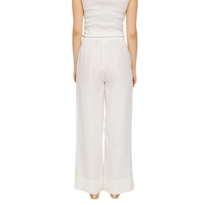 MAZINE || WIDE LEG LINEN PANTS BRIGHT WHITE
